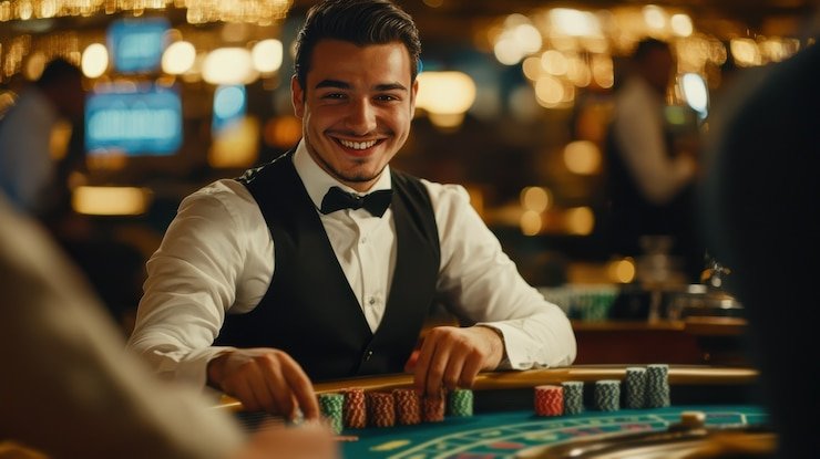 Live Teen Patti table on tikitoto login showing dealer and player cards